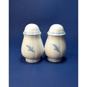 Villeroy & Boch Casa Azul Salt and Pepper Set Blue Trim and Leaf Made In Germany